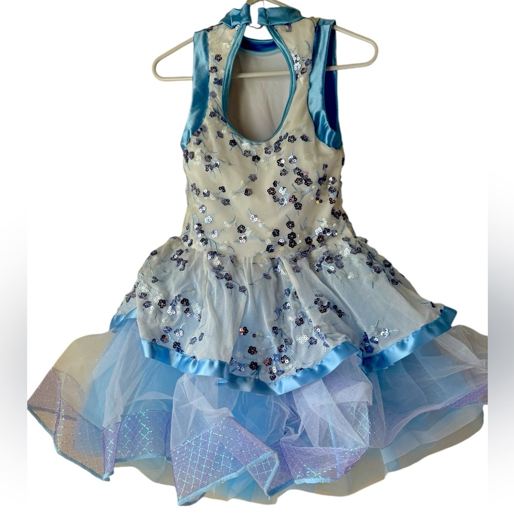 Weissman Blue and White Kids Dance Costume - Picture 2 of 9